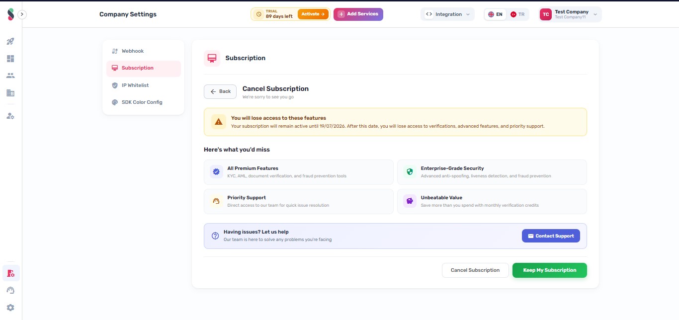 Click Cancel Subscription