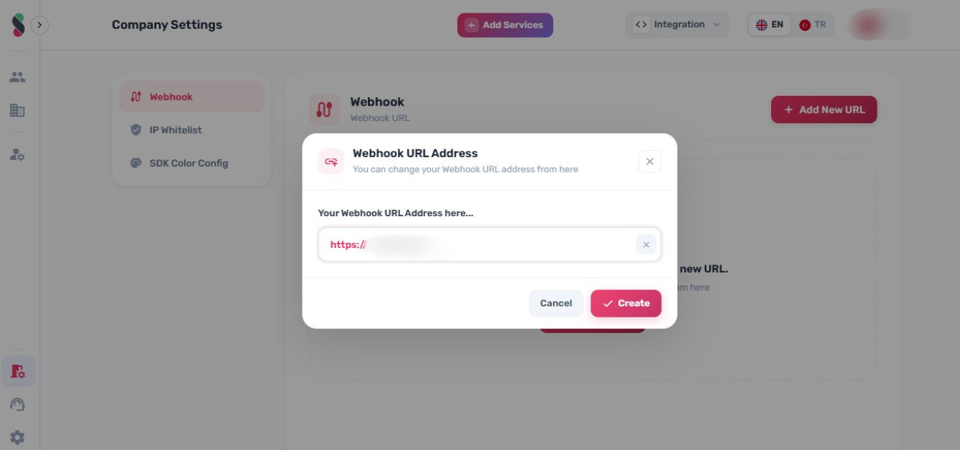 Enter your webhook URL