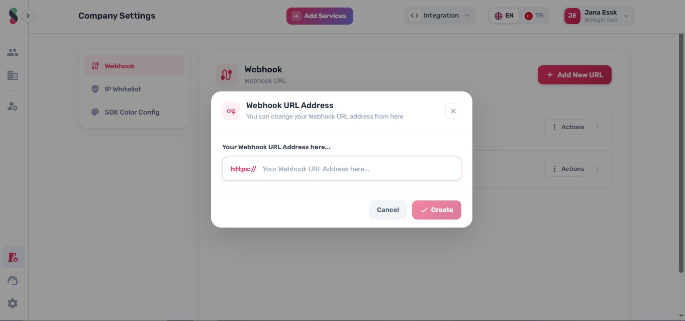 Enter your webhook URL