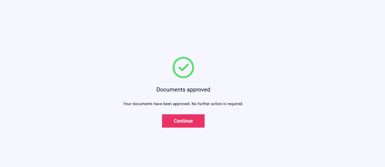 BioLogin completion screen