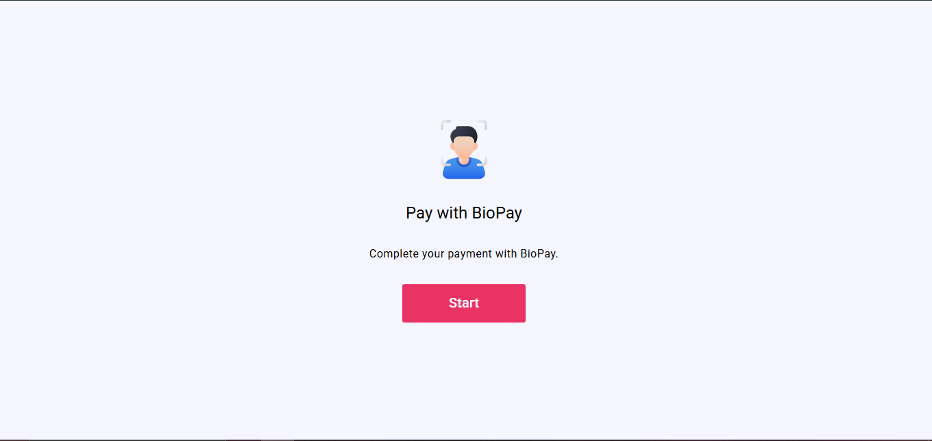 BioPay capture screen