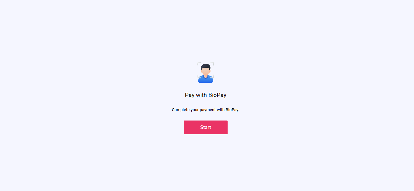 BioPay introduction screen