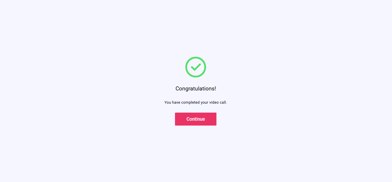 Call complete screen