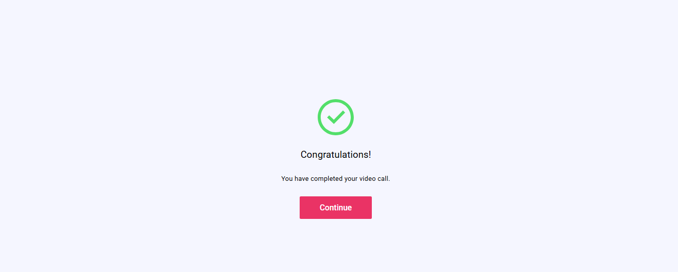 Call completion screen