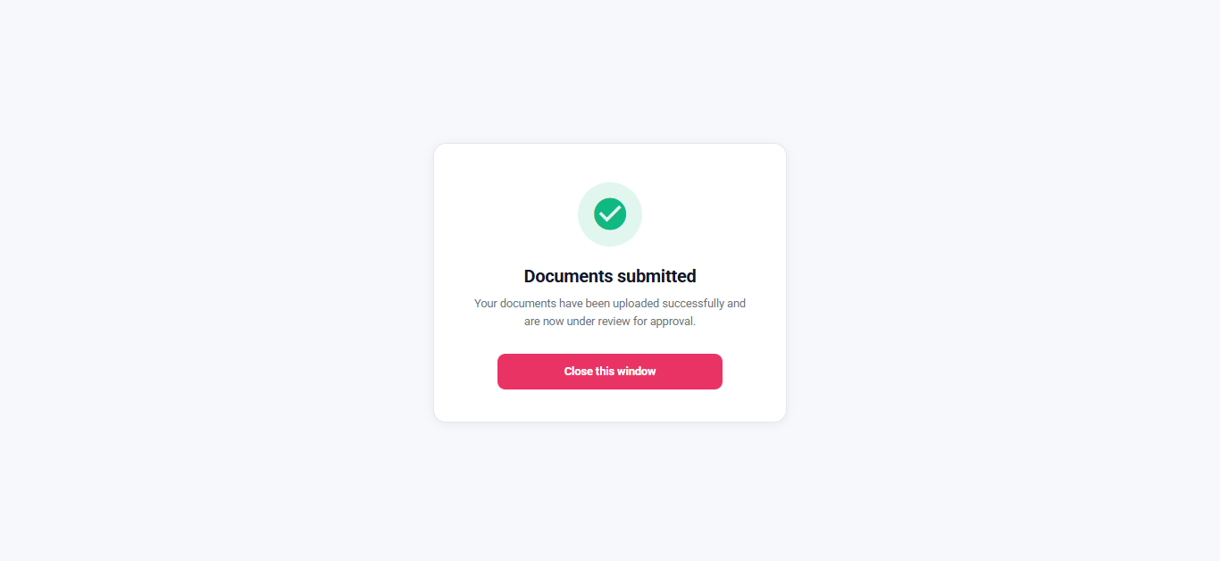Entity completion screen