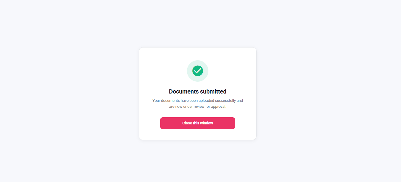 Entity completion screen
