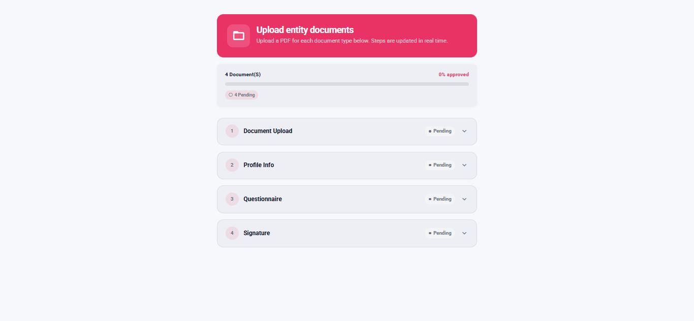 Entity upload page