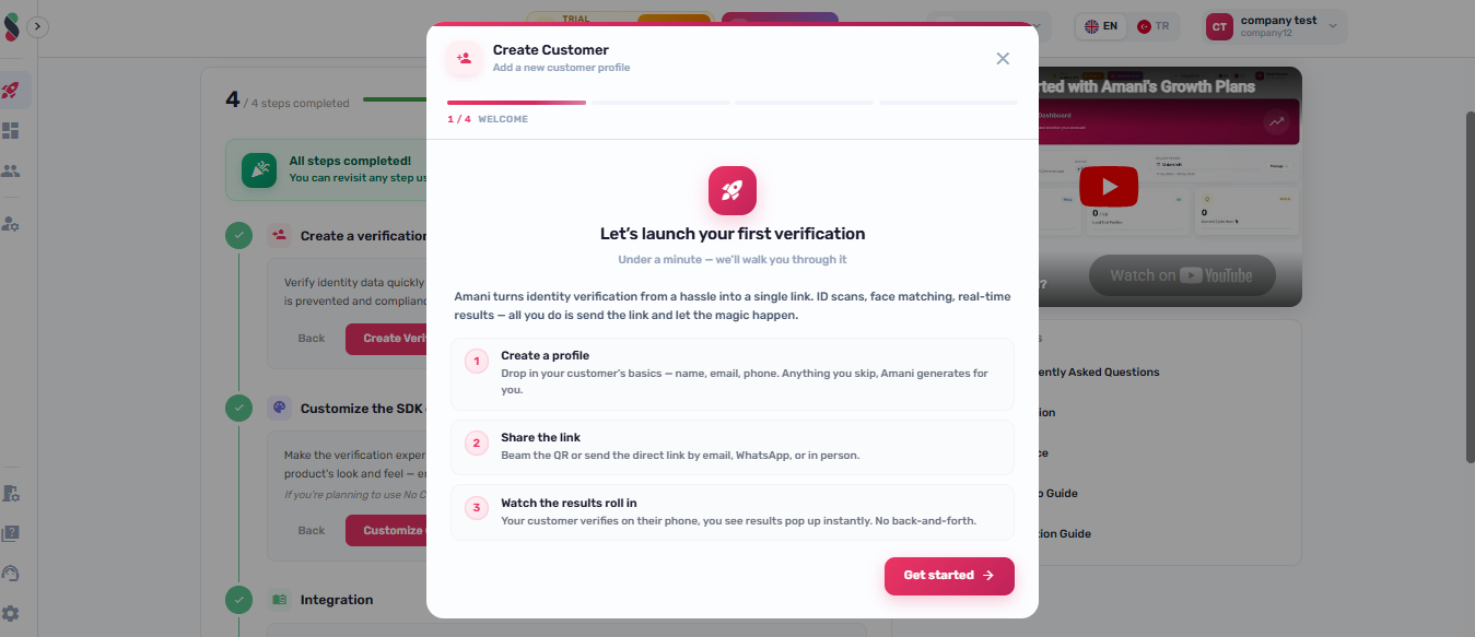 Step 1 create first profile action