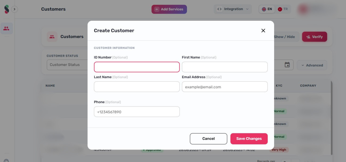 Confirm by clicking Add Customer