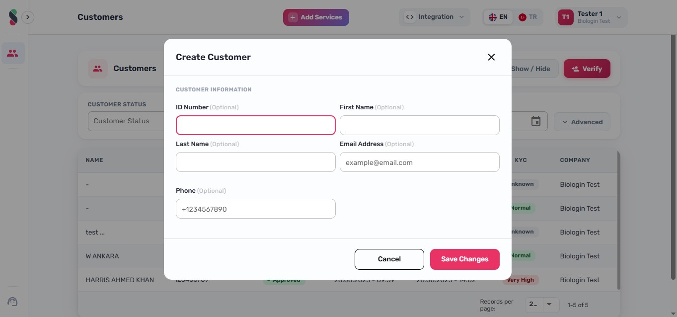 Confirm by clicking Add Customer