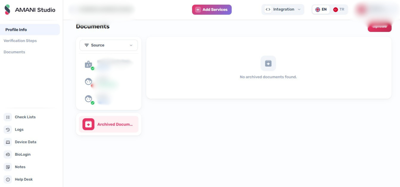 Click Upload Document