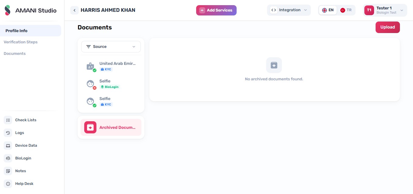 Click Upload Document