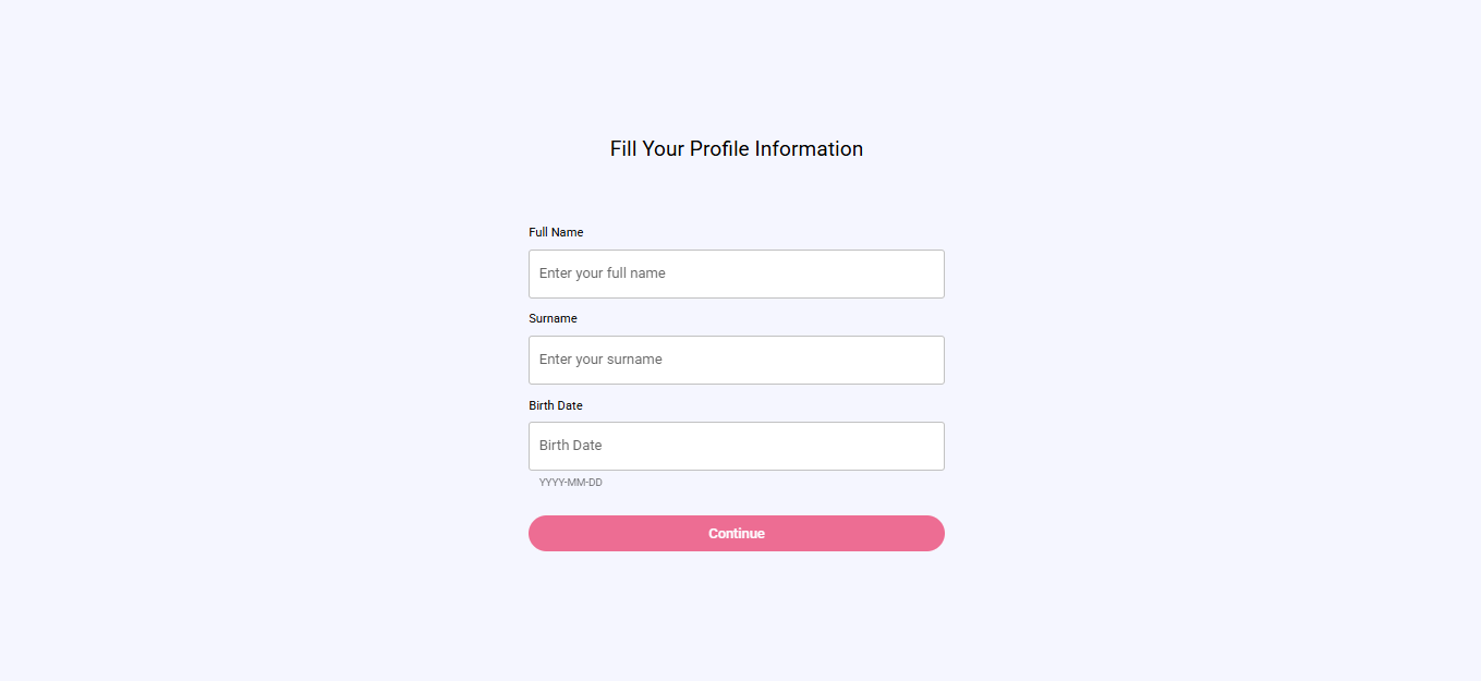 Profile information form