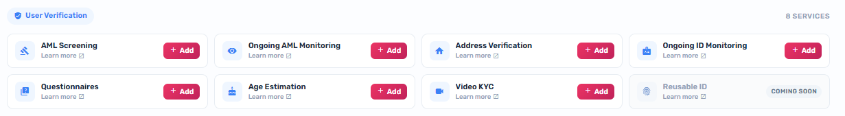 User Verification modules list
