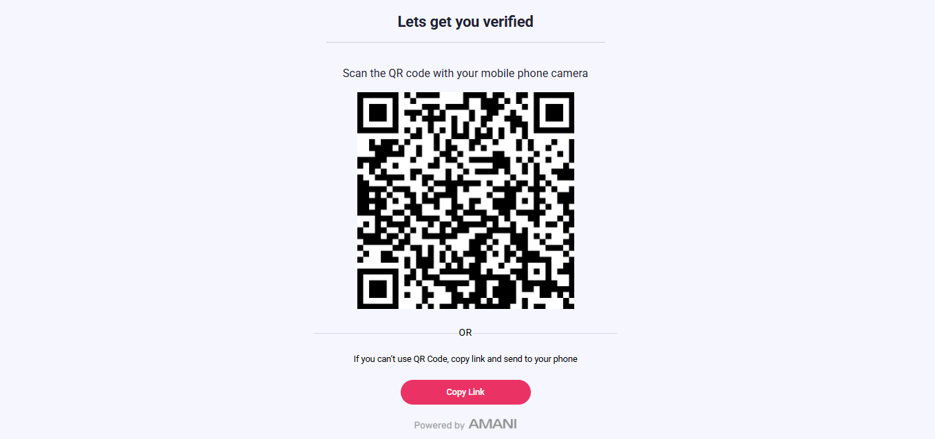 Terms and conditions screen