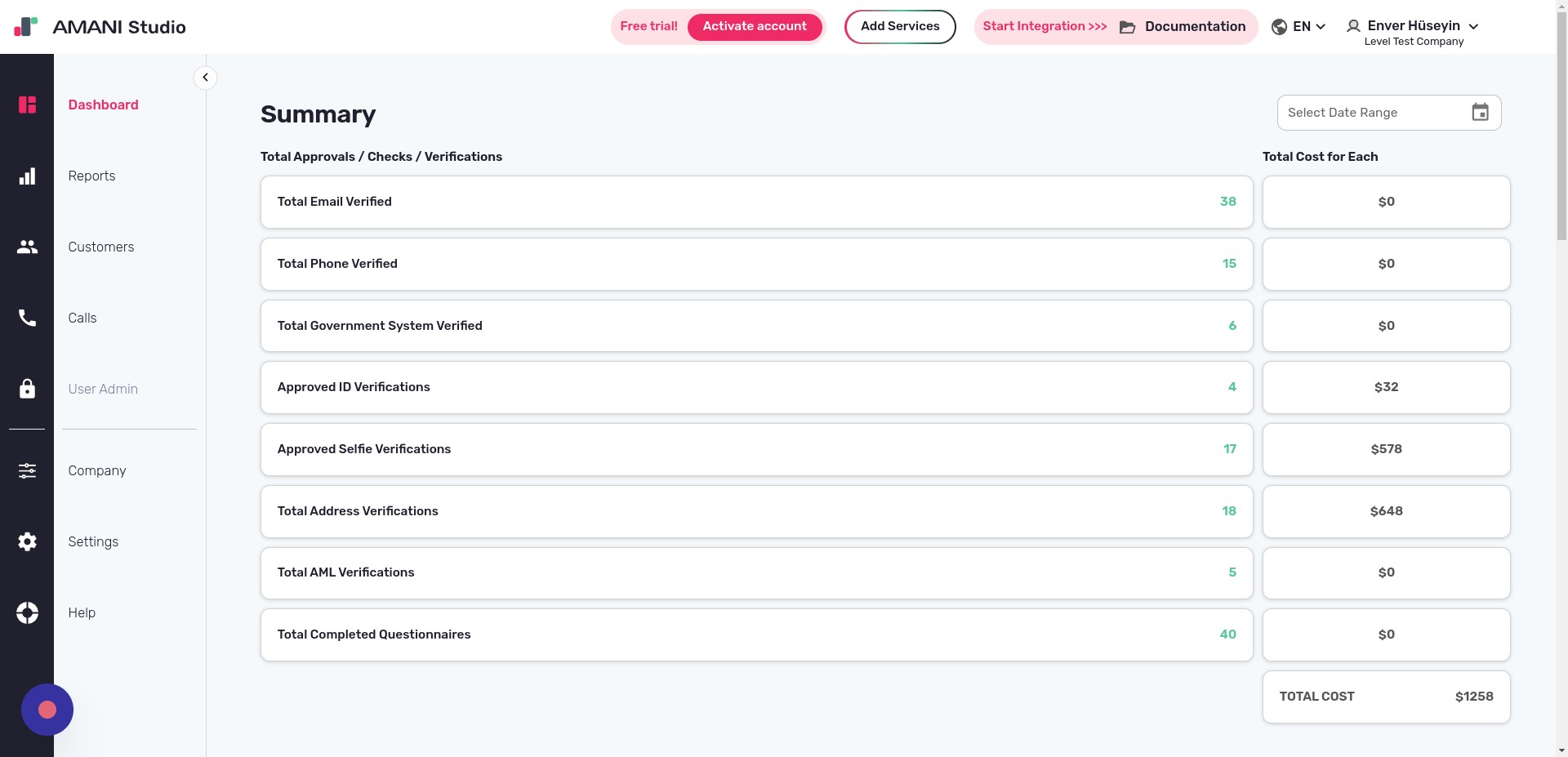 Navigate to the Amani Studio dashboard