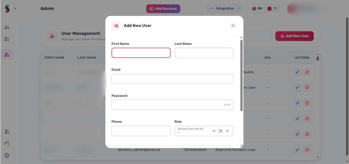 Click Add New User