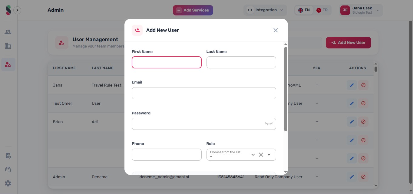 Click Add New User