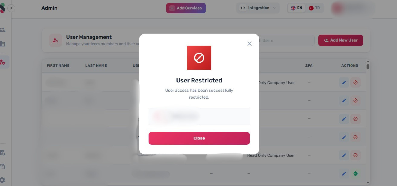 Confirmation dialog
