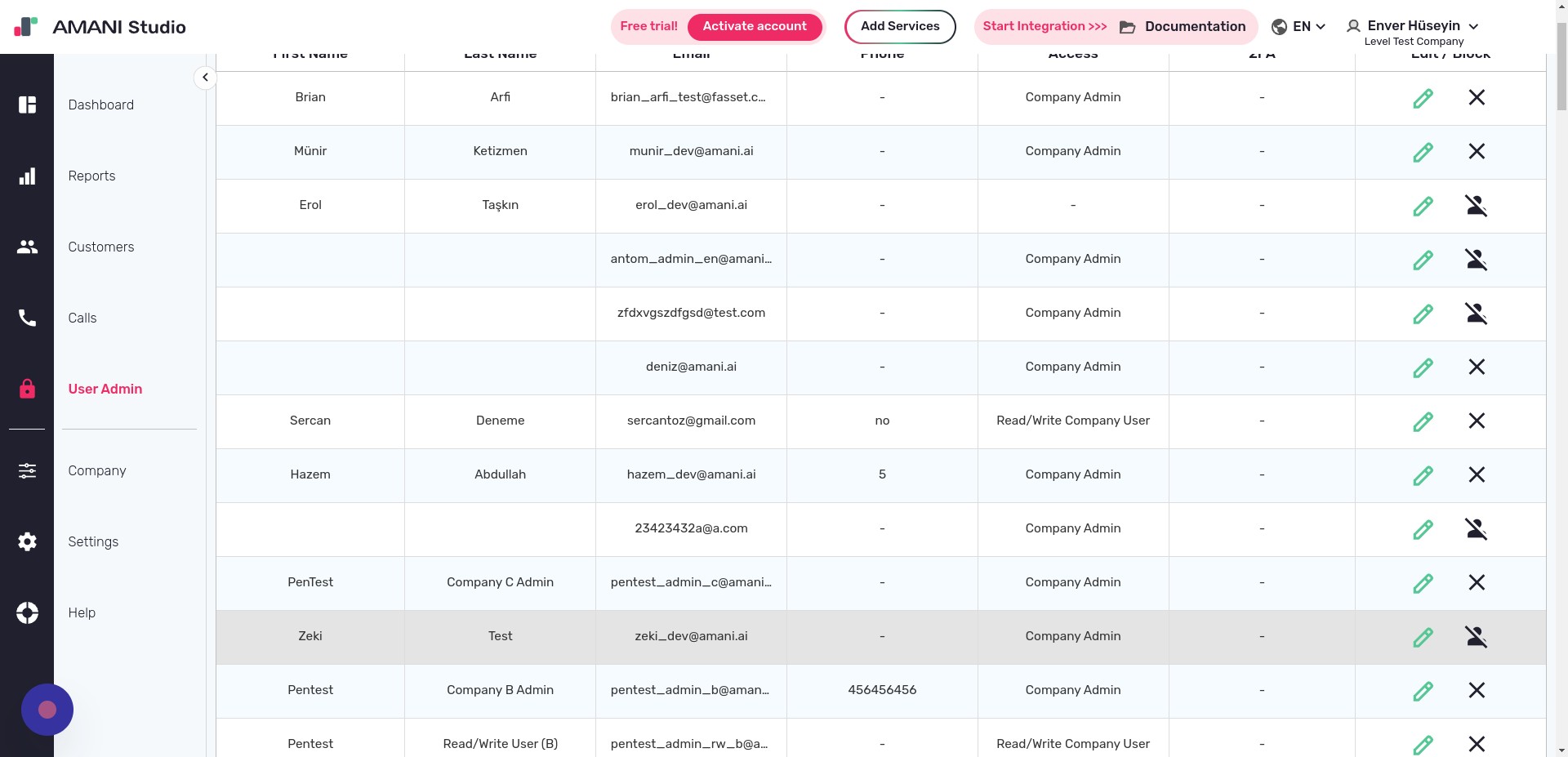 Click the Unblock button