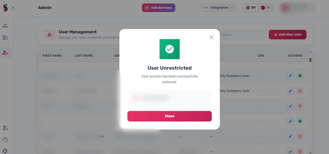 Confirmation dialog